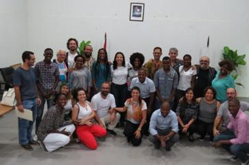 Comitiva brasileira e os anfitriões de Moçambique